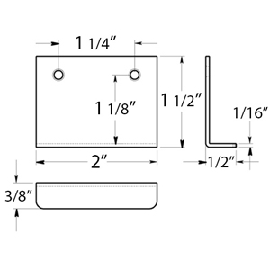 2" Angle Tab Pull