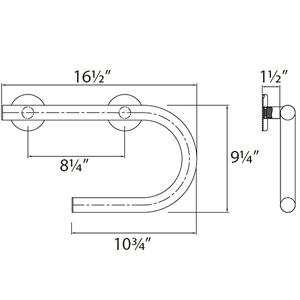 Designer Grab Bar w/ Toilet Paper Holder