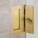 Barn Door Privacy Lock and Flush Pull w/ Integrated Strike