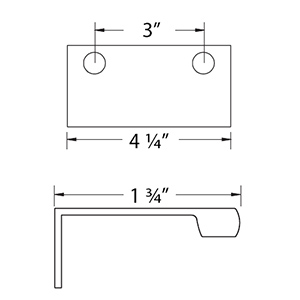 87100 - 3"cc Contemporary Edge Pull