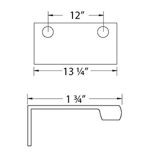 87150 - 12"cc Contemporary Edge Pull