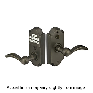 Emtek Sandcast Bronze Electronic Keypad Leverset