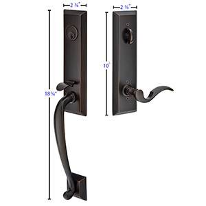 Emtek - Adams Tubular Right-Hand Lever Entrance Set