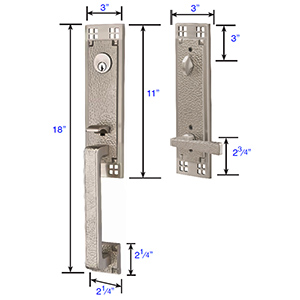Emtek - Arts & Crafts Tubular Knob Entrance Set