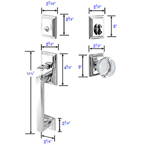 Emtek - Hamden Tubular Left-Hand Lever Entrance Set
