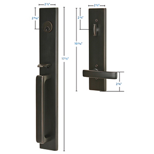 Emtek - Lausanne Tubular Left-Hand Lever Entrance Set