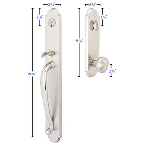 Emtek - Wilmington Tubular Right-Hand Lever Entrance Set