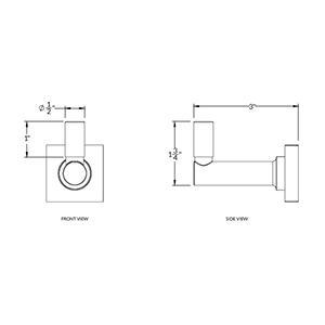 Select Single Hook - Square Stem - Smooth/ Knurled Tip