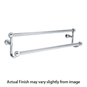 26032 - Traditional Brass - 24" Double Towel Bar - Ribbon & Reed Rosette