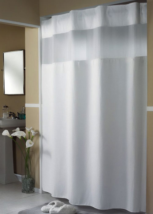 Hookless Shower Curtain Mini Waffle, Hookless Shower Curtain With Liner