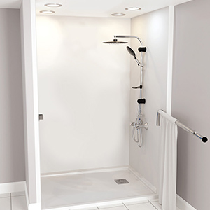 Swing Shower Curtain Rod for Wheelchair Usage