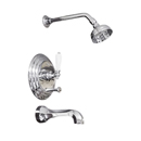 Victorian Balance Pressure Unit w/ Diverter, Showerhead & Tub Spout - Polished Chrome
