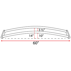 60" Decorative Double Curved Shower Rod