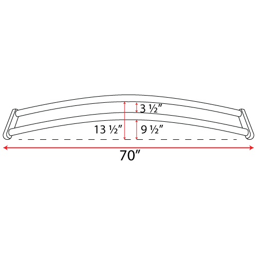 Double Curved Shower Rods 72'' Width