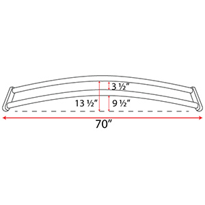 72" Contemporary Double Curved Shower Rod