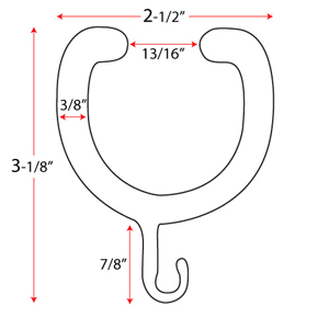 Open Top Shower Curtain Rings - Decorative Finishes