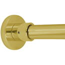 36" Shower Rod - Deluxe Contemporary - Unlacquered Brass
