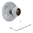 36" x 36" - Deluxe Floral Flange - Corner Shower Rod