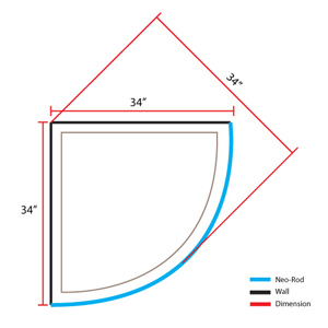 Neo-Round Shower Rod - 34"