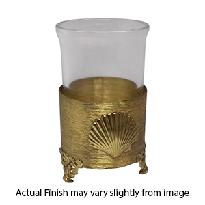 Shell - Bathroom Glass Tumbler - Polished Brass